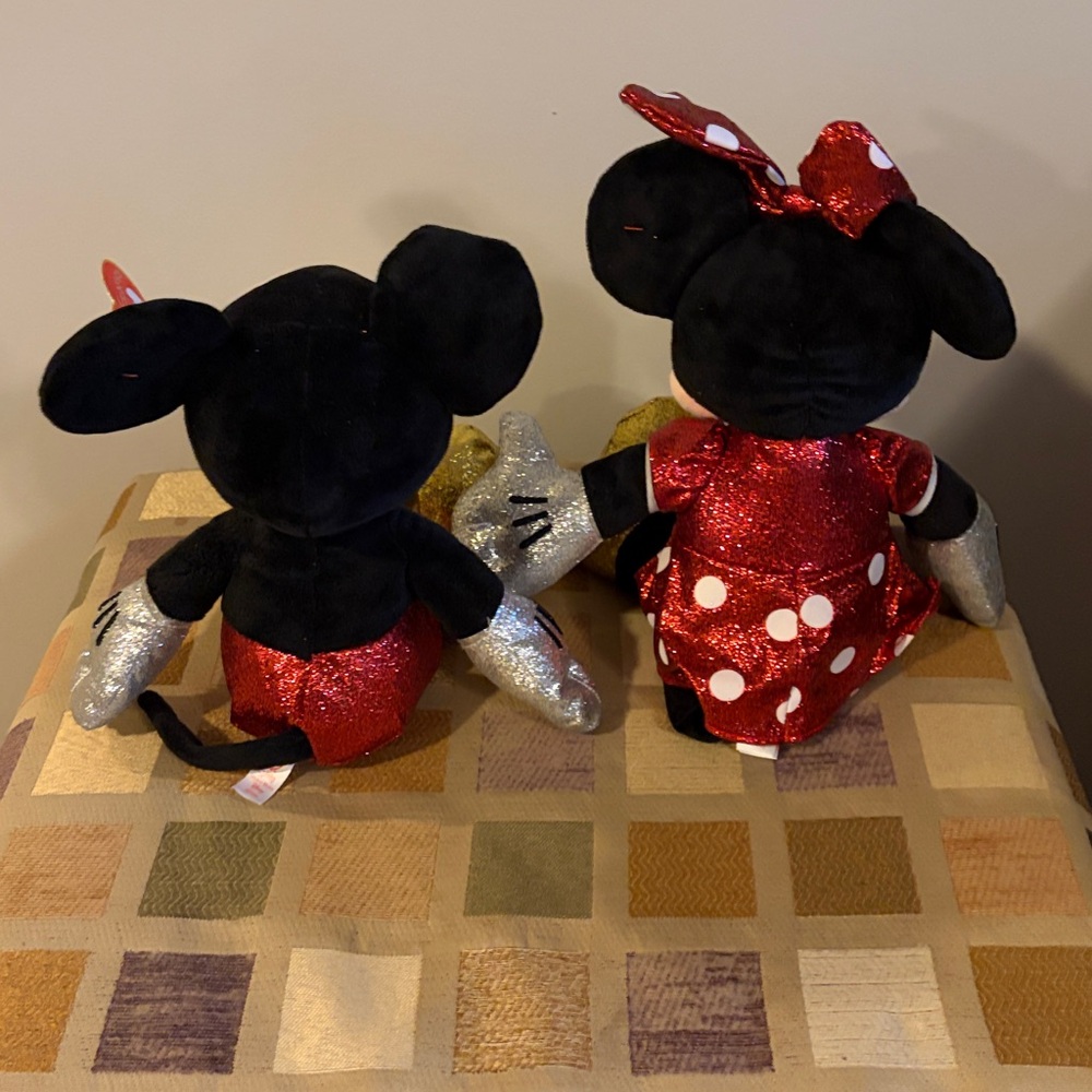 Disney Mickey Mouse Ty Beanie Sparkle Plush - Red, Black, Gold - Picture 2 of 5